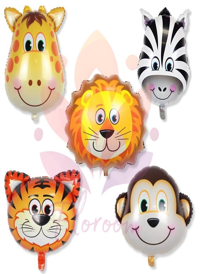 Floroom Jungle Safari Theme Birthday Decoration - 57 Pcs Animal Theme For 1st Birthday Decorations Boys Girls, Animal Foil Metallic Balloons for Decoration Items (HBD_Jungle Theme_1) - Image 5
